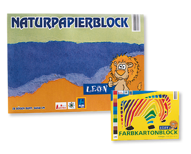 Bloc de papier naturel/cartonné de couleur LEON