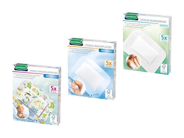 Pansements stériles/sparadrap pour la douche, lot de 5