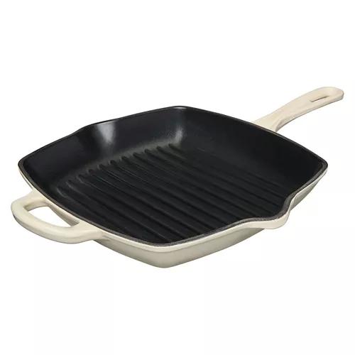 Cast Iron Grill Pan, White