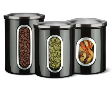 Crofton Clear View Stainless Steel Canister Set