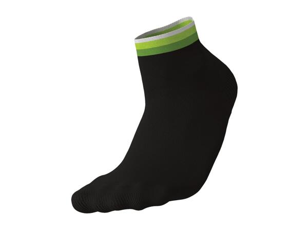 CRIVIT Adults' Black & Green Cycling Socks - 2 Pairs