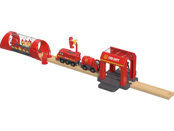"Interactive Railway Station" or "Fire Brigade" For Wooden Rail