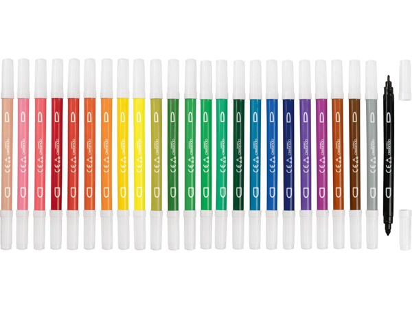 Double-Ended Felt-Tip Pens, 24 Pieces