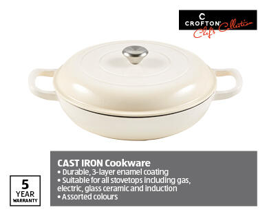 Cast Iron French Pan 3.2L – Red or Cream