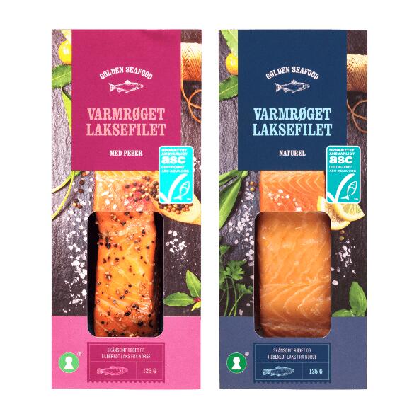 GOLDEN SEAFOOD 	 				Varmrøget laksefilet