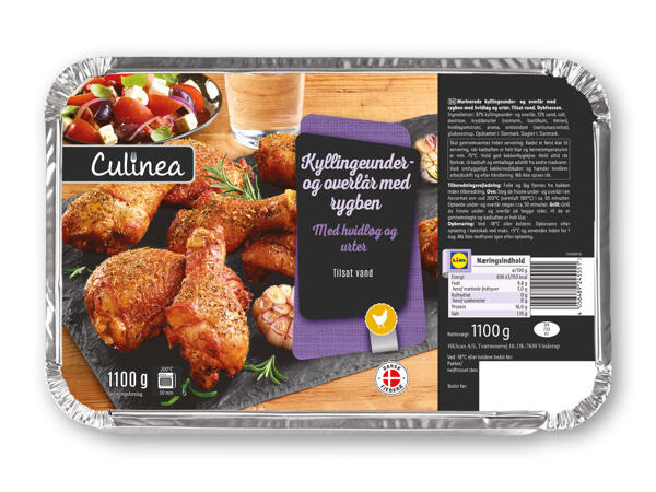 Kyllinge over- og underlår i alubakke