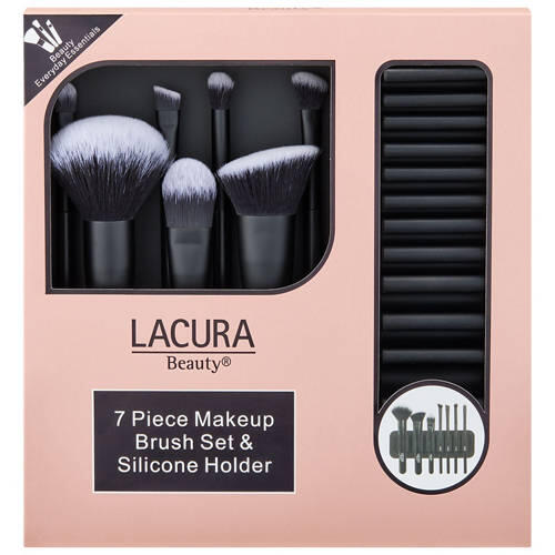 7 Piece Makeup Brush Set & Silicone Holder