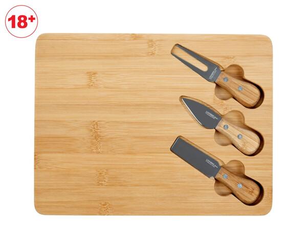 Livarno Home Bamboo Cheese Board - 4 Piece Set