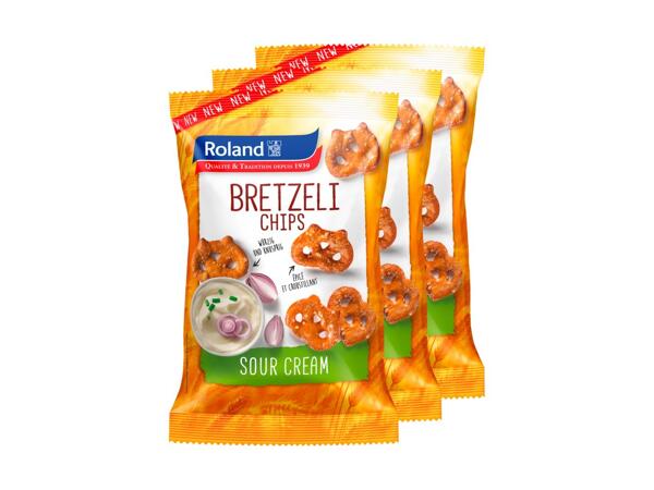 Chips bretzels Roland, pack de 3