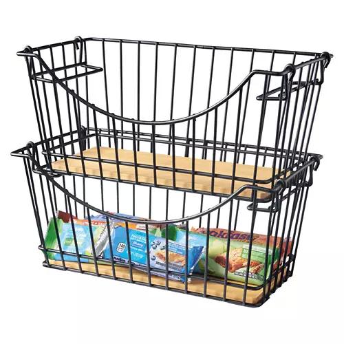2 Pack Stacking Premium Pantry Baskets