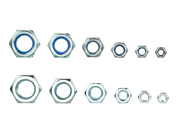 Parkside Assorted Hex Nuts - 128 Pieces