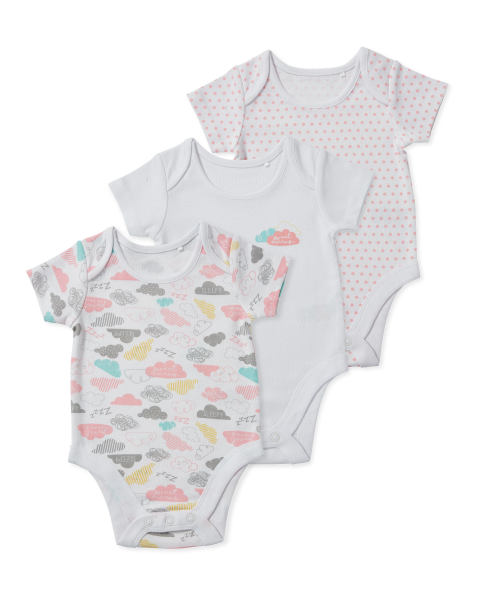 Clouds Organic Baby Bodysuits 3 Pack
