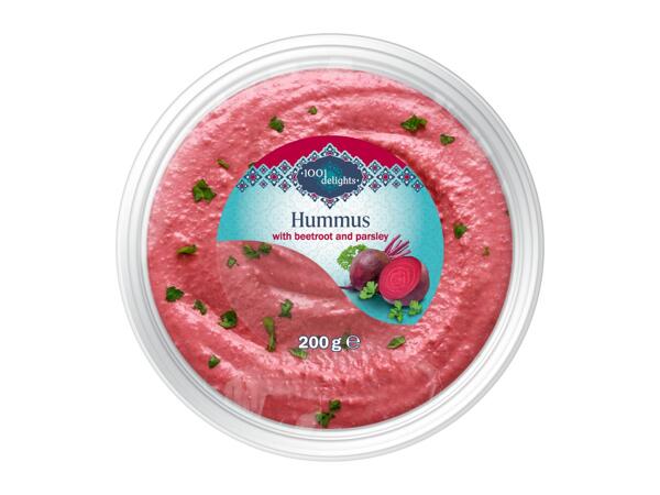 1001 Delights Hummus with Beetroot and Parsley