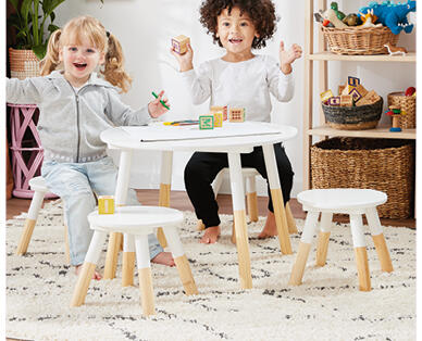Children's Table and Stool Set - White