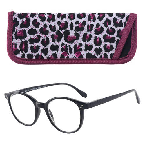 Ladies Reading Glasses with Case - Black, 2.5