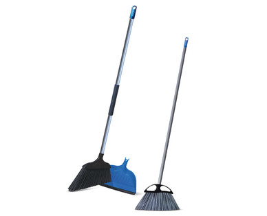Easy Home 3-Pack Indoor and Outdoor Angle Brooms With Heavy-Duty Dustpan