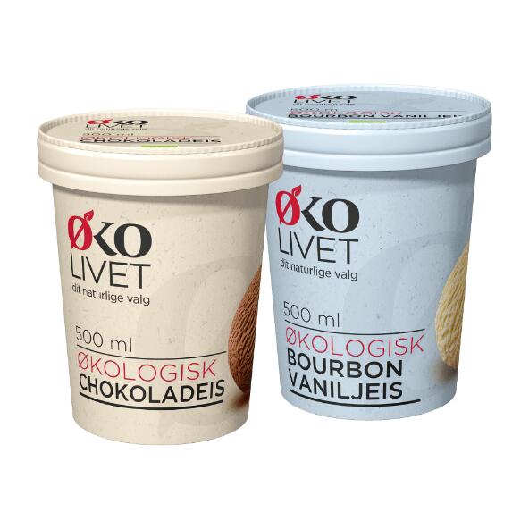 Økologisk vanilje- eller chokoladeis