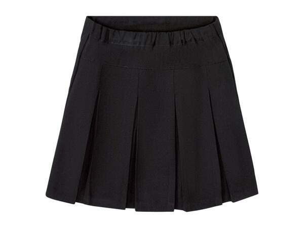 Girls' Black School Pleated Skirt
