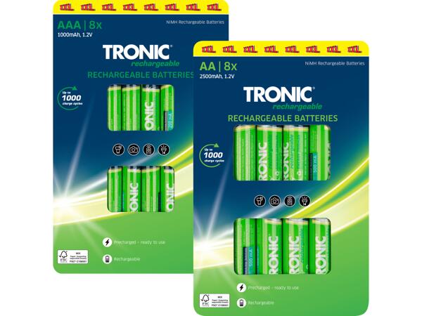 Laddningsbara batterier, 8-pack