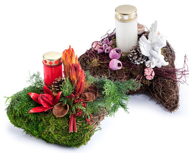 Allerheiligen-Arrangement mit Grablicht