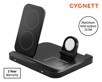 Cygnett ChargeBase 3-in-1 Wireless Charging Stand