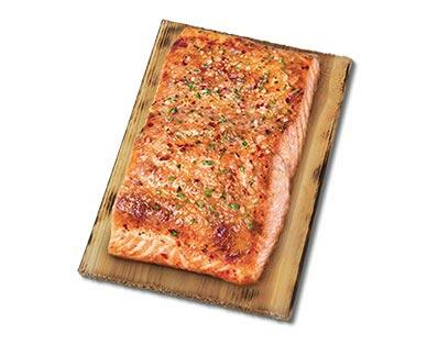 Fresh Sweet Bourbon Atlantic Salmon on a Cedar Plank