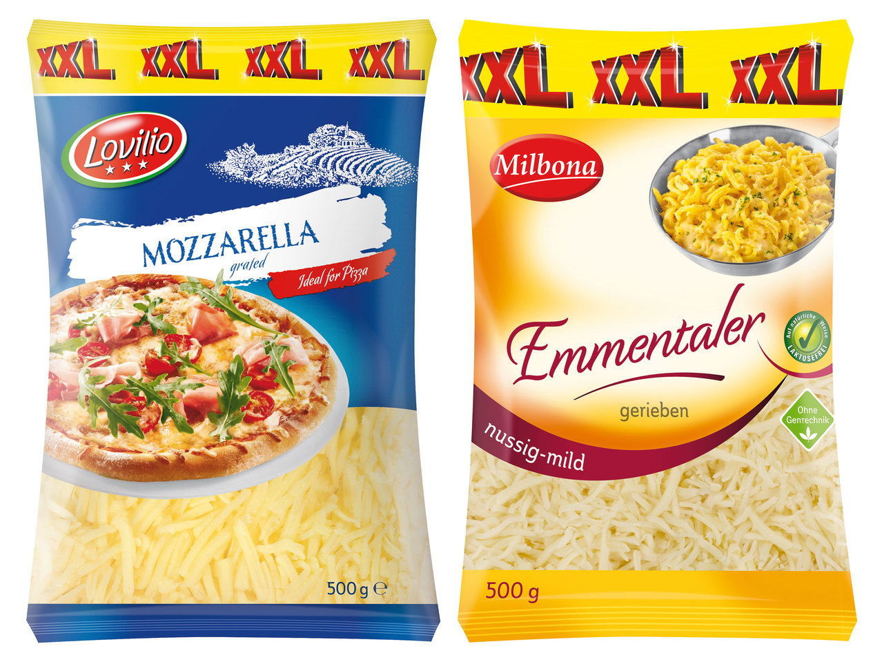 LOVILIO/MILBONA Käse gerieben 500 g