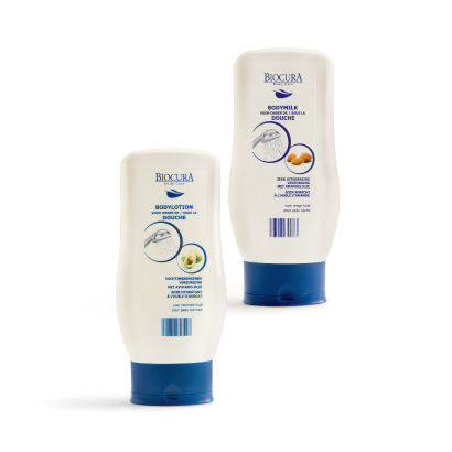 Lotion ou lait pour le corps sous la douche