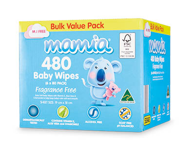 Baby Wipes Fragrance Free 480pk