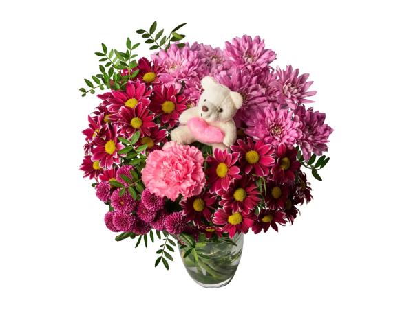 Pink Bear Hugs Bouquet