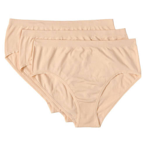 3 Pack Ladies Underwear - Beige, M