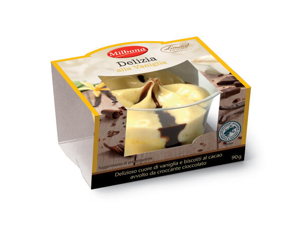 Dessert with chocolate and coffee or with vanilla