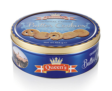 QUEEN'S DANISH BUTTER BISCUITS TIN 454G