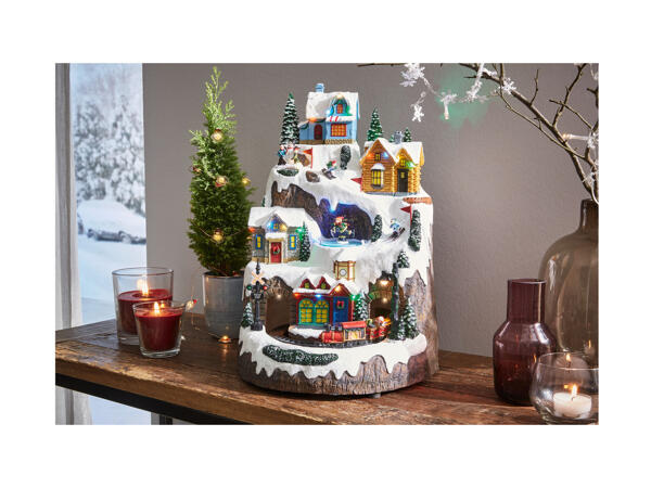 Animated Christmas Scene with LEDs and Music
