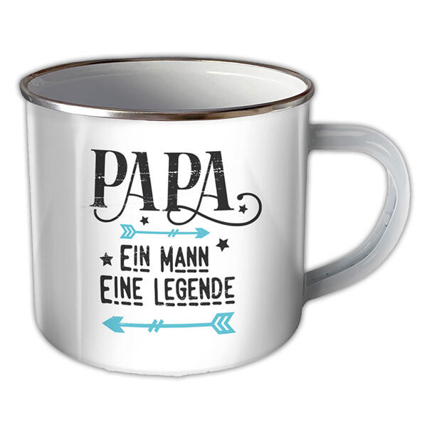 Emaille-Becher mit Spruch