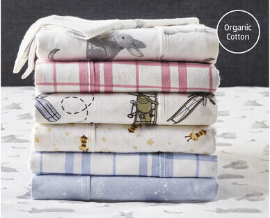 Organic Cotton Flannelette Fitted Sheet Set – Single Size 