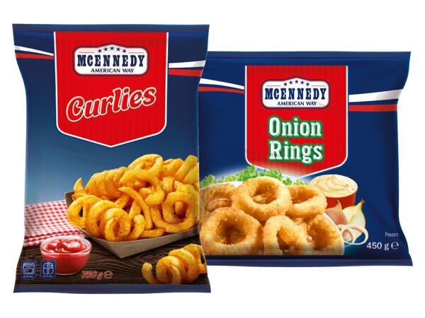 Lökringar/ Curly fries