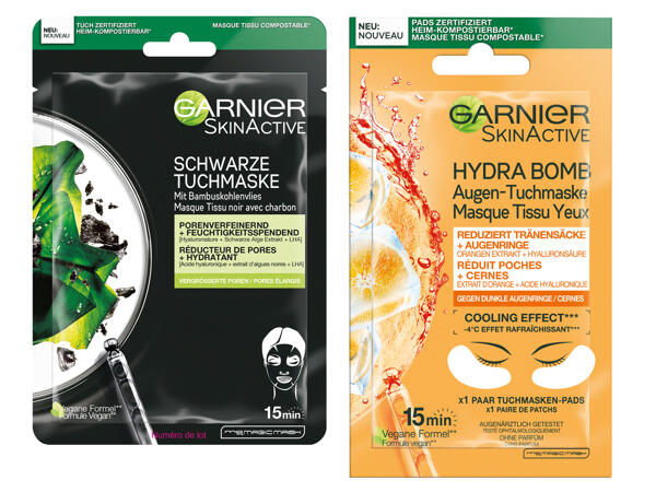 Garnier Augenmaske Hydra Bomb Orange oder Schwarze Tuchmaske Alge