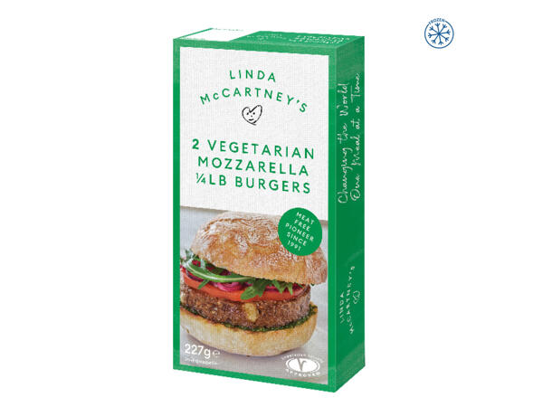 Linda McCartney's 2 Vegetarian Mozzarella 1/4lb Burgers