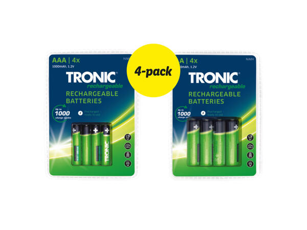 Laddningsbara batterier, 4-pack