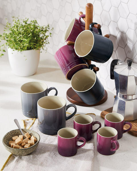 Black Stoneware Mugs 2 Pack