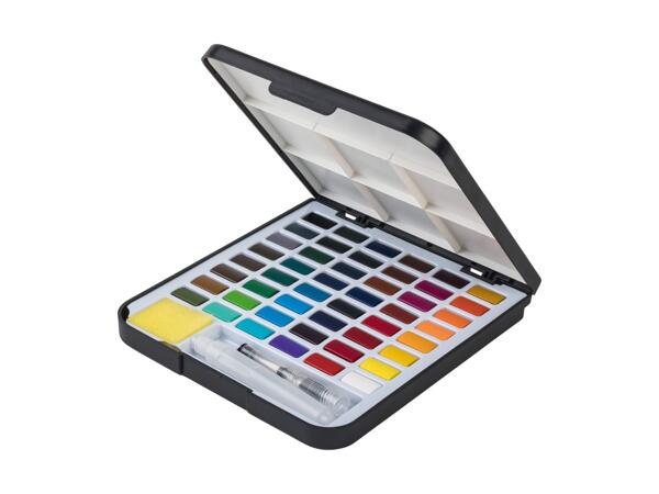 Boîte de peintures aquarelles, 51 pièces