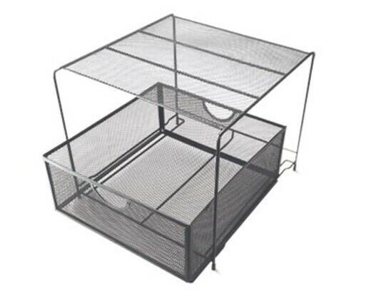Easy Home 
 Large 2-Tier Square Mesh Organizer