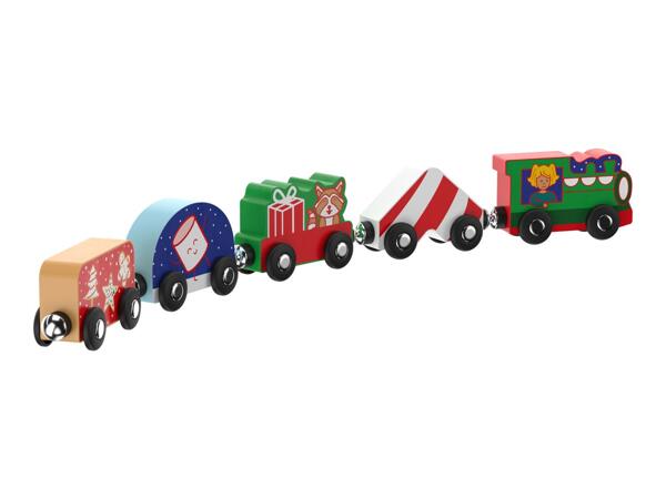 Wooden Christmas Train Set - 5 Piece Set