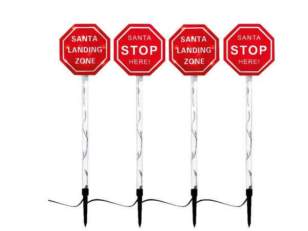 Premier 4x Santa Stop Here LED Signs