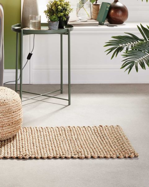 Jute Floor Runner Black Thread