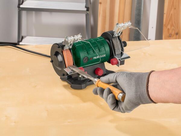 Double bench grinder with flexible drive shaft