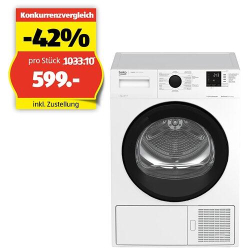 BEKO Wäschetrockner TR218, 8 kg, A+++, Weiss