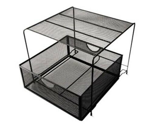 Easy Home 
 Large 2-Tier Square Mesh Organizer