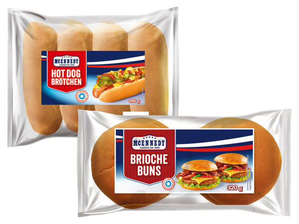 Hamburger oder Hot Dog Brötchen 4er